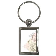 Flower Simple Pink Key Chains (rectangle)  by Mariart
