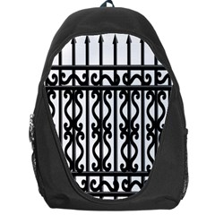 Inspirative Iron Gate Fence Grey Black Backpack Bag by Alisyart