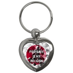 Football Is My Religion Key Chains (heart)  by Valentinaart