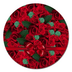 Floral Flower Pattern Art Roses Magnet 5  (round) by Sapixe