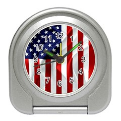 American Usa Flag Vertical Travel Alarm Clocks by FunnyCow