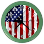 American Usa Flag Vertical Color Wall Clocks Front