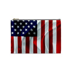 American Usa Flag Vertical Cosmetic Bag (medium)  by FunnyCow