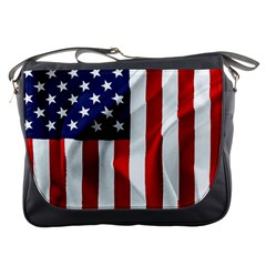 American Usa Flag Vertical Messenger Bags by FunnyCow