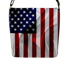 American Usa Flag Vertical Flap Messenger Bag (l)  by FunnyCow