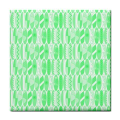 Bright Lime Green Colored Waikiki Surfboards  Tile Coasters by PodArtist
