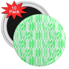Bright Lime Green Colored Waikiki Surfboards  3  Magnets (10 Pack)  by PodArtist