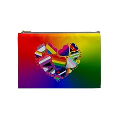 Lgbt Community Pride Heart Cosmetic Bag (medium) by PrideMarks