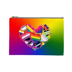 Lgbt Community Pride Heart Cosmetic Bag (large) by PrideMarks