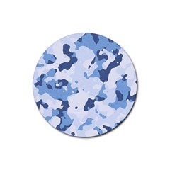 Standard Light Blue Camouflage Army Military Rubber Round Coaster (4 Pack)  by snek