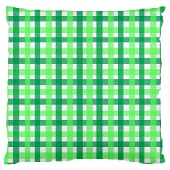 Sweet Pea Green Gingham Standard Flano Cushion Case (two Sides) by WensdaiAmbrose