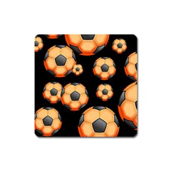 Wallpaper Ball Pattern Orange Square Magnet by Alisyart