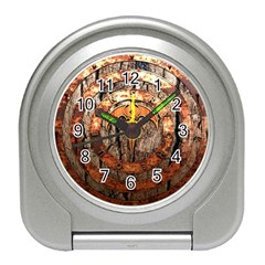 Queensryche Heavy Metal Hard Rock Bands Logo On Wood Travel Alarm Clock by Sudhe