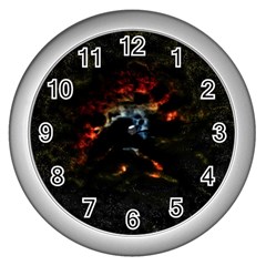 Moon Supernova Wall Clock (silver) by okhismakingart