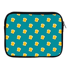 Toast With Cheese Pattern Turquoise Green Background Retro Funny Food Apple Ipad 2/3/4 Zipper Cases by genx