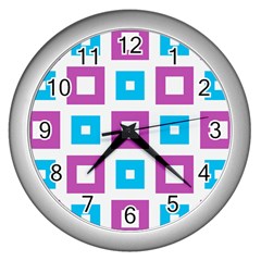 Pattern Plaid Wall Clock (silver) by HermanTelo