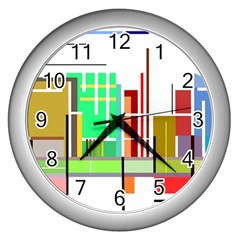 Business Finance Statistics Graphic Wall Clock (silver) by Simbadda