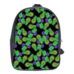 Flowers Pattern Background School Bag (large) by HermanTelo