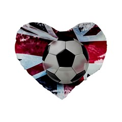 Soccer Ball With Great Britain Flag Standard 16  Premium Heart Shape Cushions by Vaneshart
