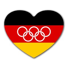 Olympic Flag Of Germany, 1960-1968 Heart Mousepads by abbeyz71