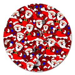 Nicholas Santa Christmas Pattern Magnet 5  (round) by Wegoenart