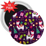 Colorful Funny Christmas Pattern 3  Magnets (10 pack)  Front