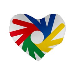 Logo Of Deaflympics Standard 16  Premium Heart Shape Cushions by abbeyz71