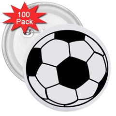 Soccer Lovers Gift 3  Buttons (100 Pack)  by ChezDeesTees