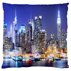 New-york Cityscape  Large Flano Cushion Case (one Side) by Dushan