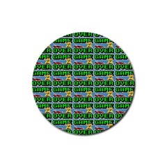 Game Over Karate And Gaming - Pixel Martial Arts Rubber Coaster (round)  by DinzDas