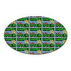 Game Over Karate And Gaming - Pixel Martial Arts Oval Magnet by DinzDas
