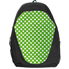 Pastel Green Lemon, White Polka Dots Pattern, Classic, Retro Style Backpack Bag by Casemiro