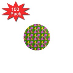 Girl With Hood Cape Heart Lemon Pattern Green 1  Mini Magnets (100 Pack)  by snowwhitegirl