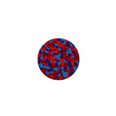 Red And Blue Camouflage Pattern 1  Mini Buttons by SpinnyChairDesigns