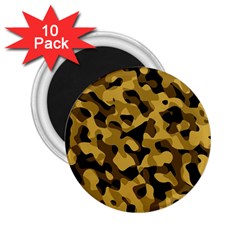 Black Yellow Brown Camouflage Pattern 2 25  Magnets (10 Pack)  by SpinnyChairDesigns