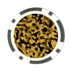 Black Yellow Brown Camouflage Pattern Poker Chip Card Guard by SpinnyChairDesigns