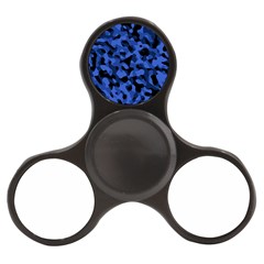 Black And Blue Camouflage Pattern Finger Spinner by SpinnyChairDesigns