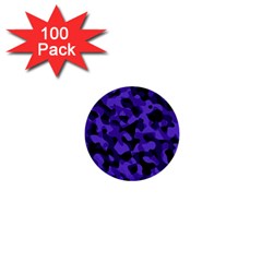 Purple Black Camouflage Pattern 1  Mini Buttons (100 Pack)  by SpinnyChairDesigns