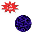 Purple Black Camouflage Pattern 1  Mini Buttons (100 pack)  Front