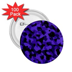 Purple Black Camouflage Pattern 2 25  Buttons (100 Pack)  by SpinnyChairDesigns