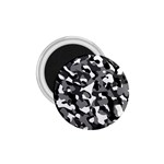 Black and White Camouflage Pattern 1.75  Magnets Front