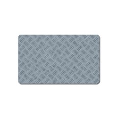 Grey Diamond Plate Metal Texture Magnet (name Card) by SpinnyChairDesigns