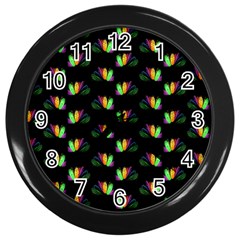 Digital Flowers Wall Clock (black) by Sparkle