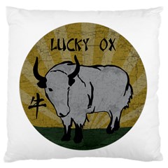 Chinese New Year ¨c Year Of The Ox Large Flano Cushion Case (one Side) by Valentinaart