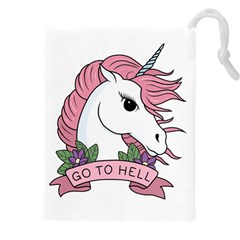 Go To Hell Drawstring Pouch (4xl) by Valentinaart