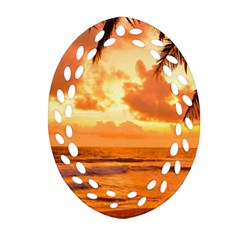 Sunset Beauty Oval Filigree Ornament (two Sides) by LW323
