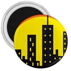 Skyline-city-building-sunset 3  Magnets by Sudhe