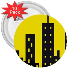 Skyline-city-building-sunset 3  Buttons (10 Pack)  by Sudhe