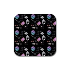 Pastel Goth Witch Rubber Square Coaster (4 Pack)  by InPlainSightStyle
