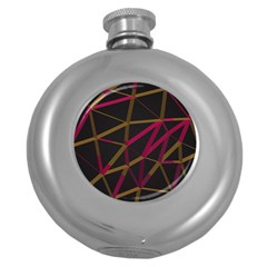 3d Lovely Geo Lines Xi Round Hip Flask (5 Oz) by Uniqued